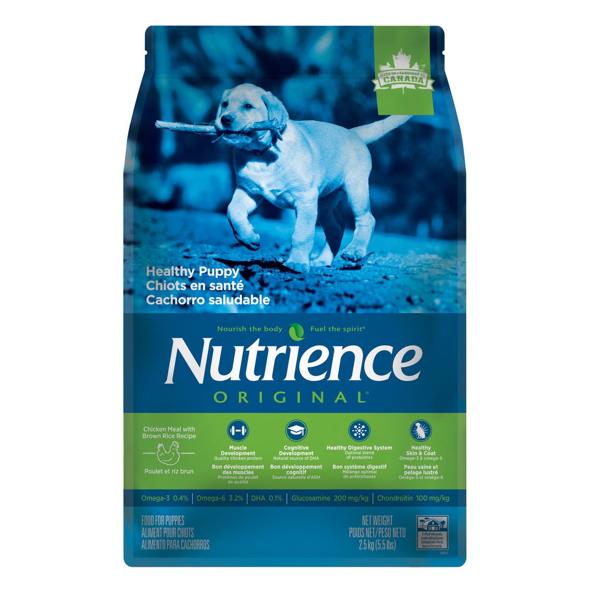 Nutrience Original, Chiots, Farine de Poulet avec Riz Brun