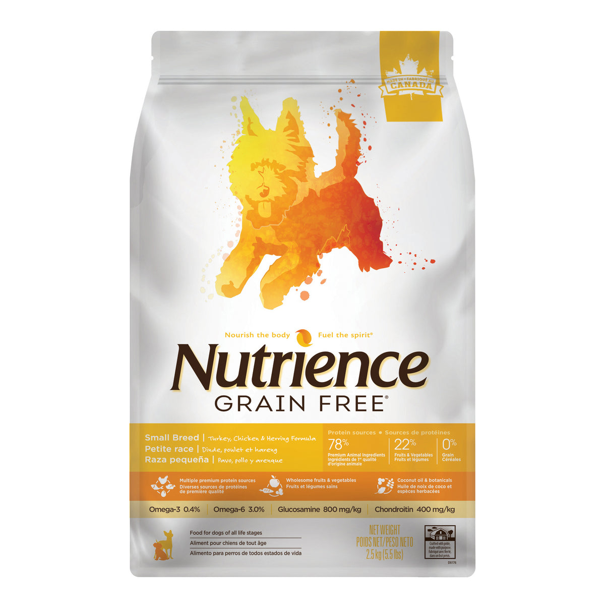 Nutrience Sans Grains, Dinde, Poulet et Hareng, Chiens de Petite Race