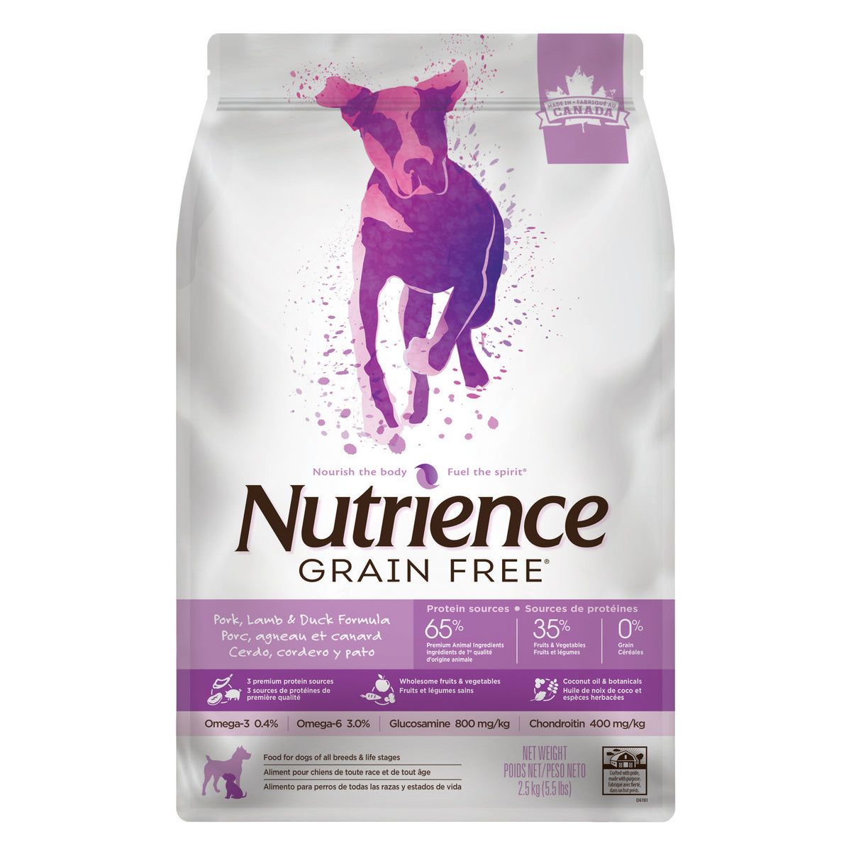 Nutrience Sans Grains Pour Chien, Porc, Agneau et Canard