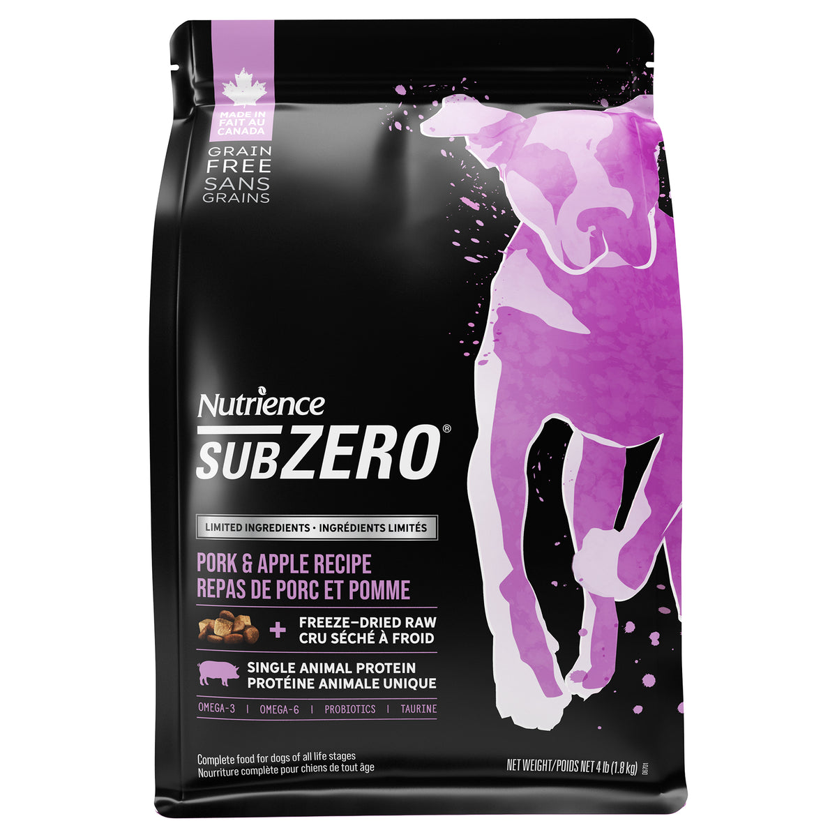 Nutrience SubZero à Ingrédients Limités Pour Chien, Repas de Porc et Pomme