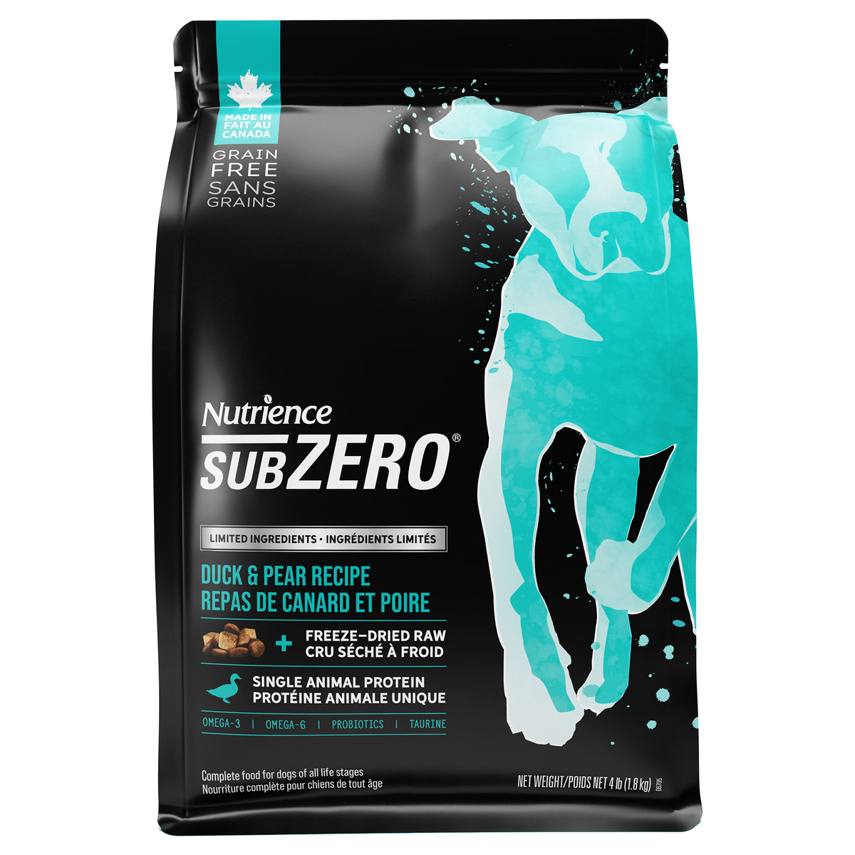 Nutrience SubZero à Ingrédients Limités Pour Chien, Repas de Canard et Poire