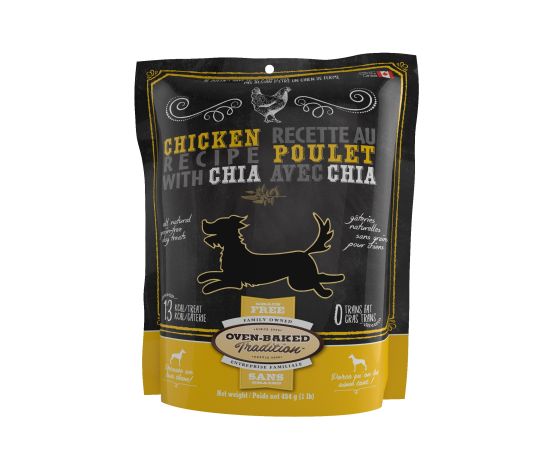 Obt Gâteries Pour Chien, Sans Grains, Biscuits Poulet Et Chia 454 g