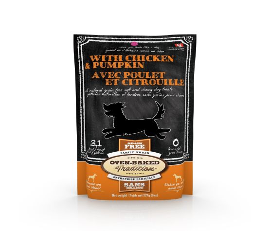 Obt Gâteries Pour Chien, Sans Grains, Tendres Poulet Et Citrouille 227 g