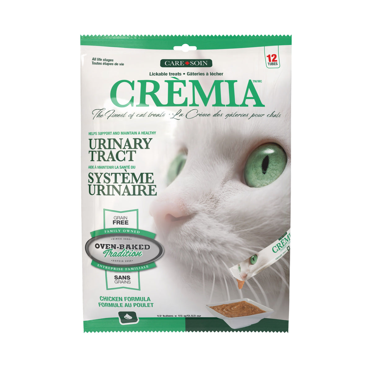 Obt Crèmia Gâteries à Lécher Pour Chat, Sans Grains, Système Urinaire - Poulet Sachet De 12x15g
