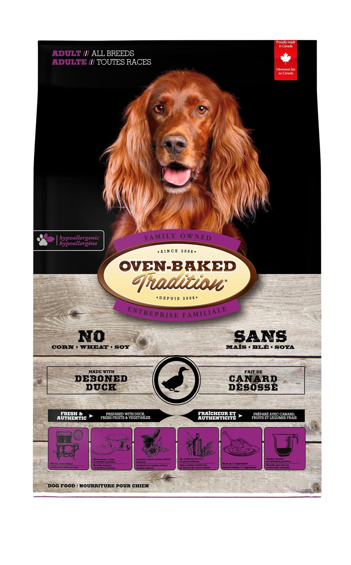 Oven-Baked Tradition – Nourriture sèche avec grains au canard pour chien adulte, toutes races