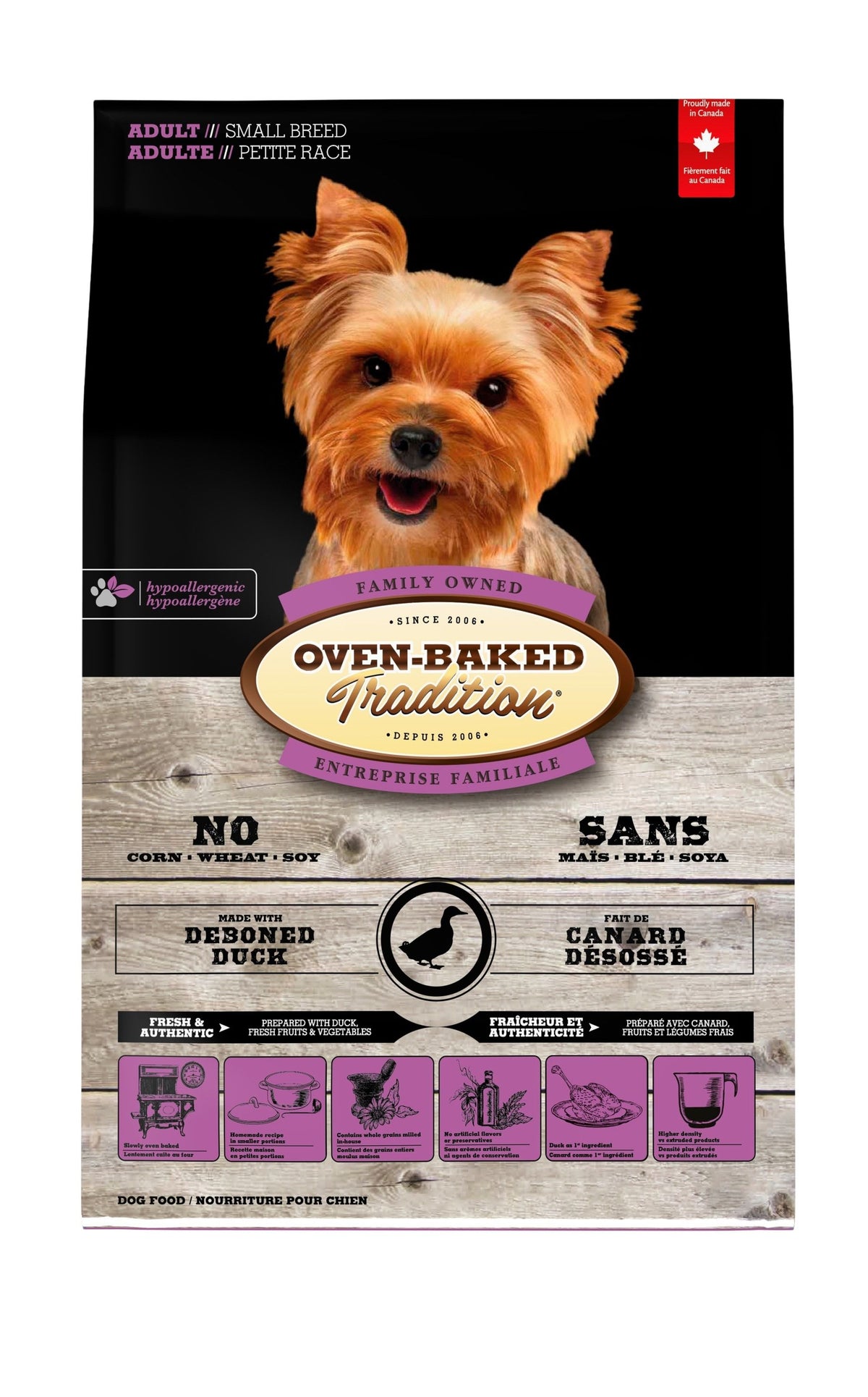 Oven-Baked Tradition – Nourriture sèche avec grains au canard pour chien adulte, petites bouchées