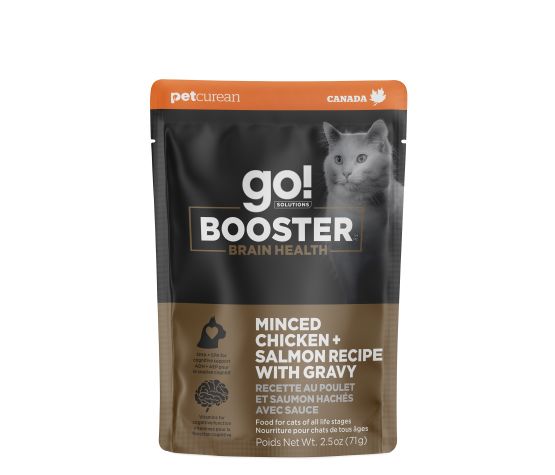 Go! Booster Pour Chat, Santé Cérébrale Poulet Et Saumon Hachés Avec Sauce