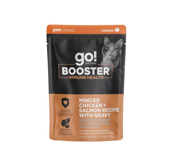Go! Booster Pour Chat, Système Immunitaire Poulet Et Saumon Hachés Avec Sauce