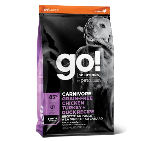 Go! Carnivore Sans Grains Nourriture Pour Chien Sénior Poulet, Dinde et Canard