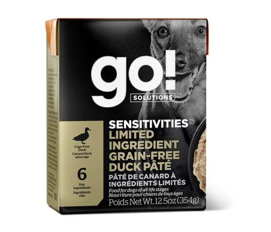 Go! Tetra Pak Sensitivities Lid Sans Grains Pâté De Canard Pour Chien