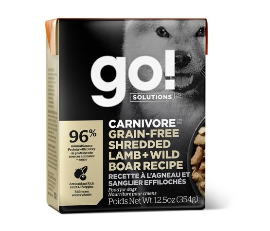 Go! Tetra Pak Carnivore Sans Grains Agneau Haché et Sanglier Pour Chien