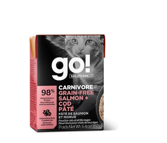 Go! Tetra Pak Carnivore Sans Grains Pâté De Saumon et Morue Pour Chat