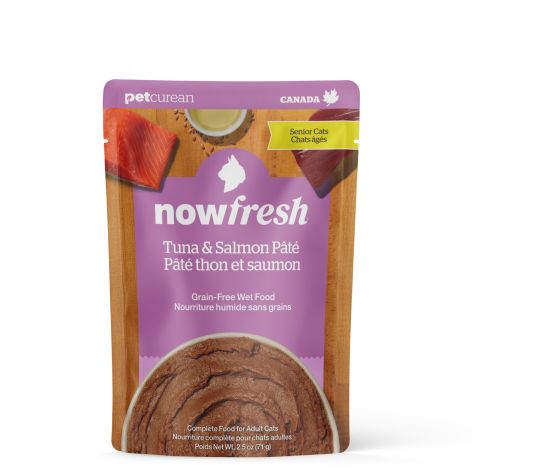Now Fresh Nourriture Humide Sans Grains Pour Chat Âgé, Pâté Thon et Saumon