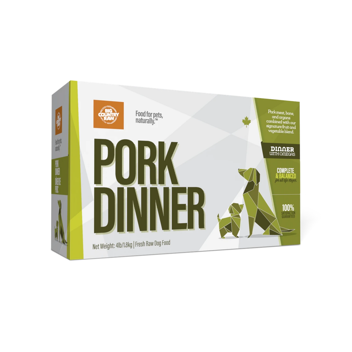 Big Country Raw – Dîner de porc pour chien et chat