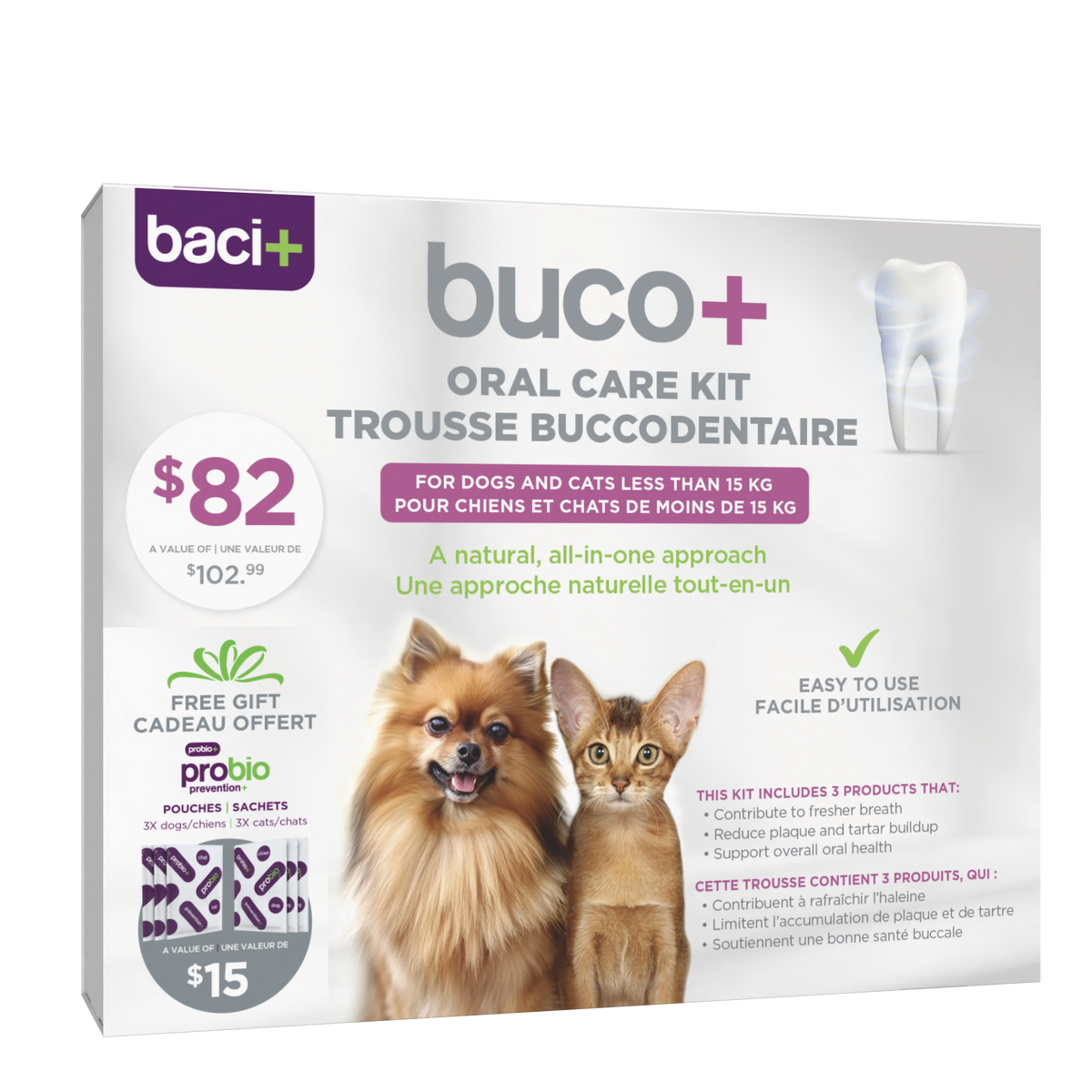 Baci+ – Buco+ trousse buccodentaire découverte pour chien et chat