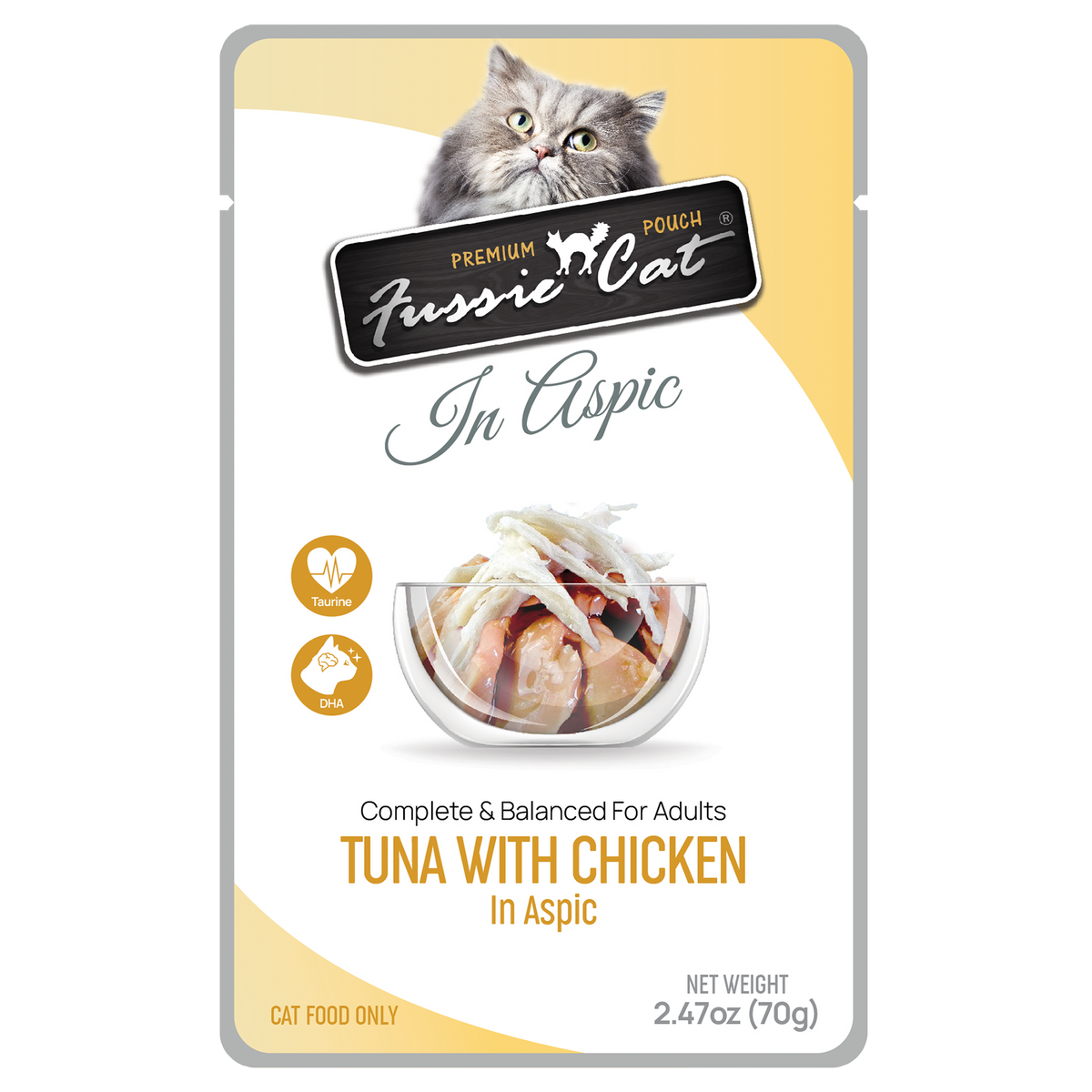 Fussie Cat Premium Thon avec Poulet en Gelée Sachets pour chat