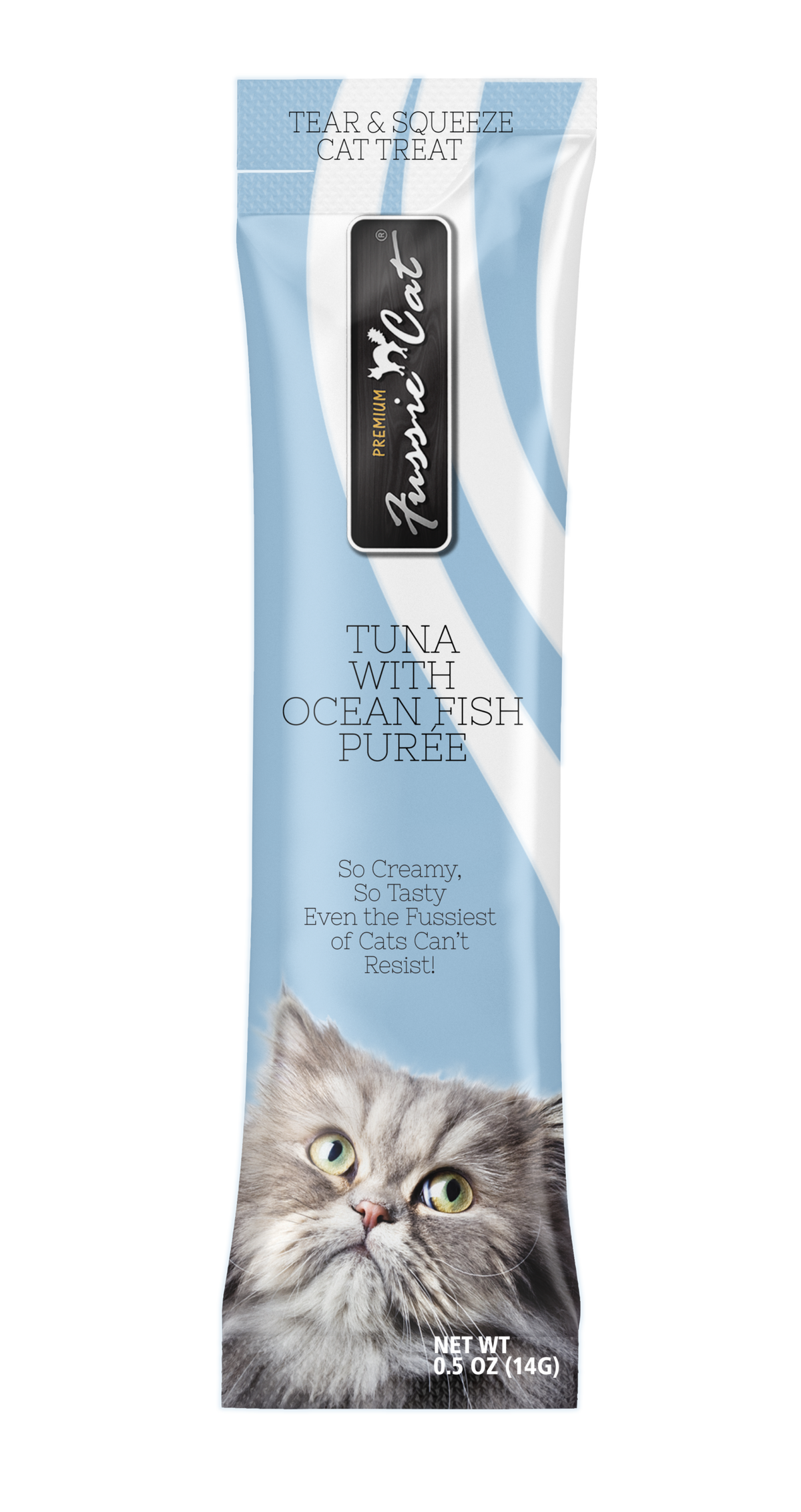 Fussie Cat Thon avec Poisson de Mer Purée 4 Tubes pour chat