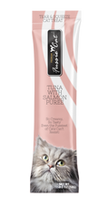Fussie Cat Thon avec Saumon Purée 4 Tubes pour chat