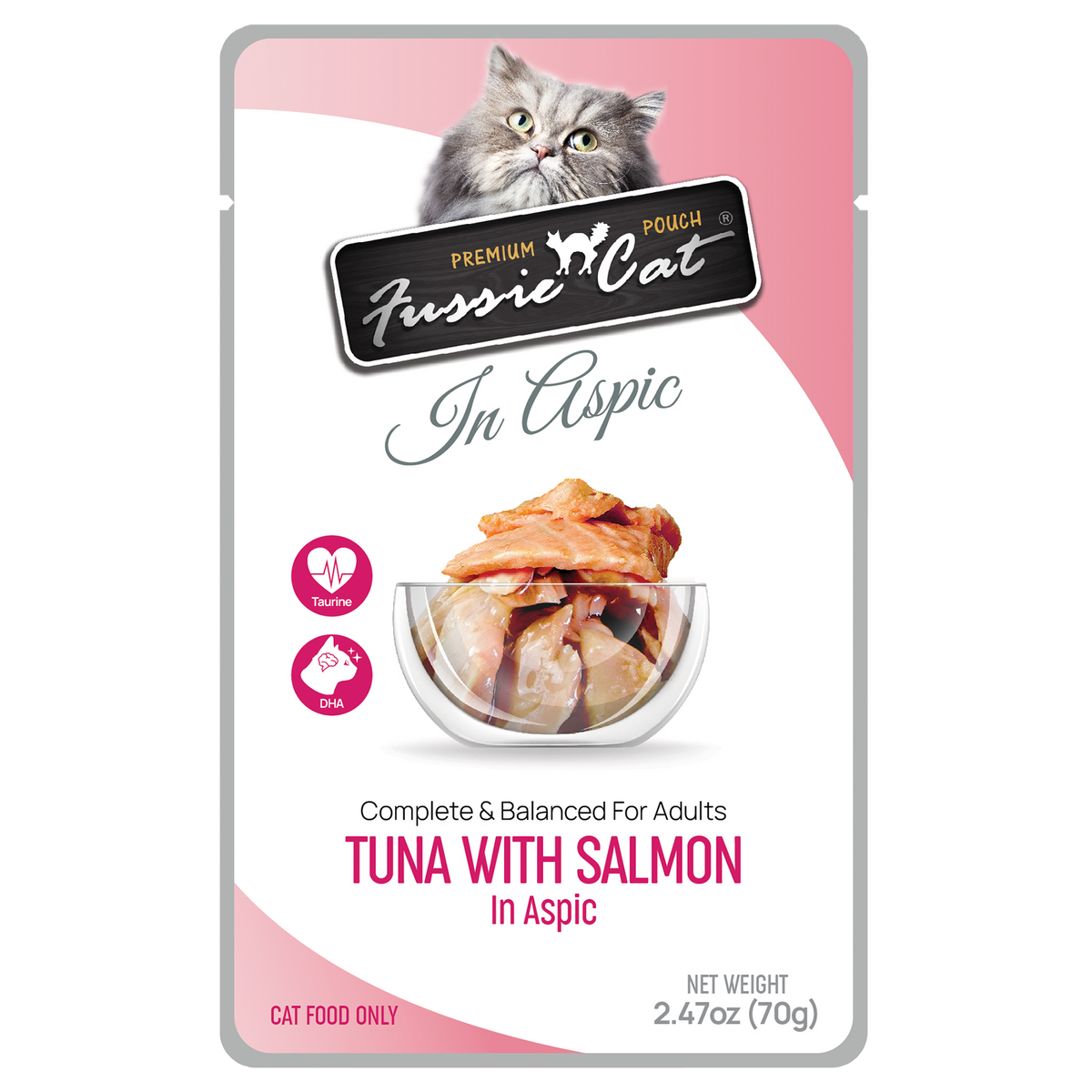 Fussie Cat Premium Thon avec Saumon en Gelée Sachets pour chat