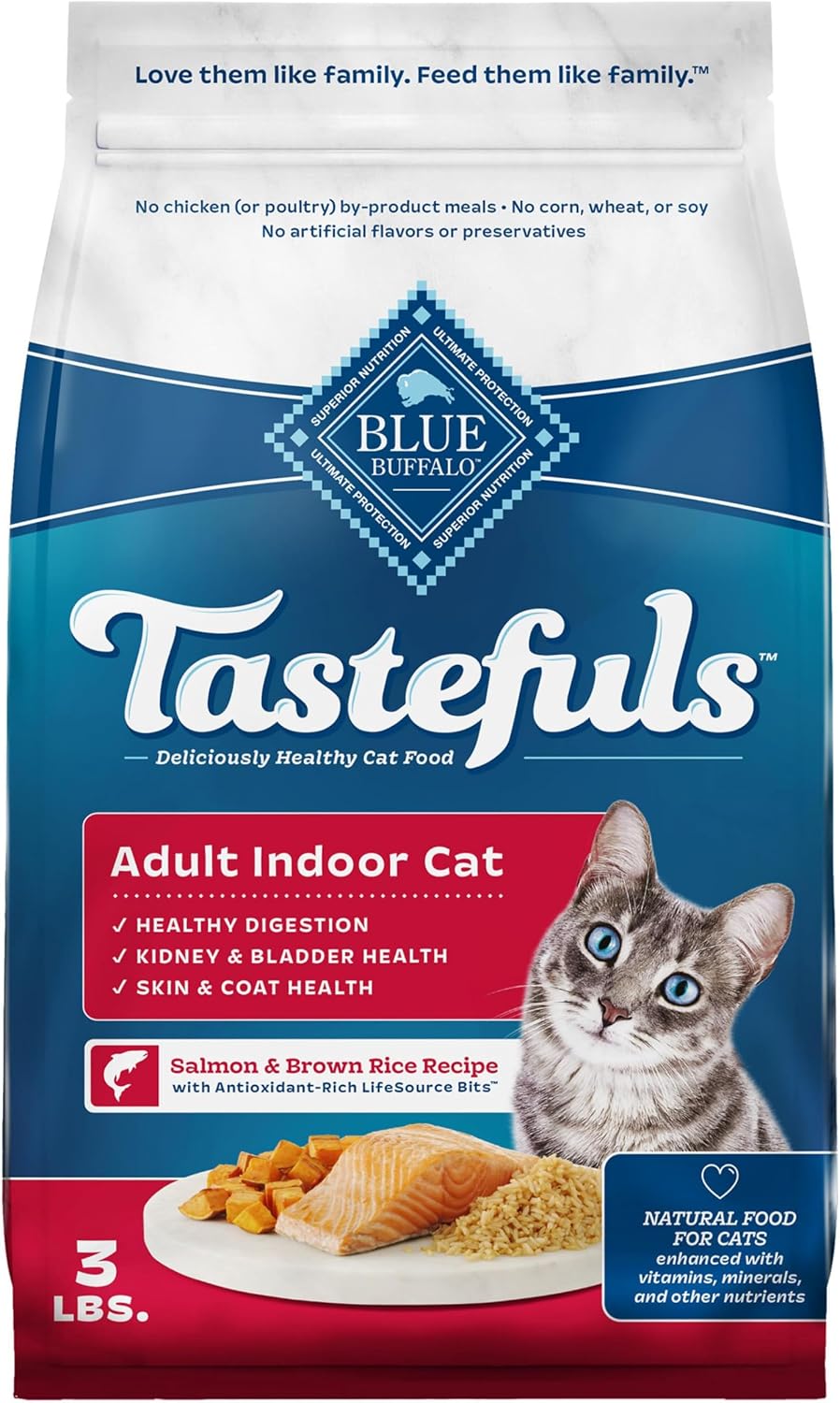 Blue Buffalo « Tastefuls » Chat d'Intérieur Adulte Saumon