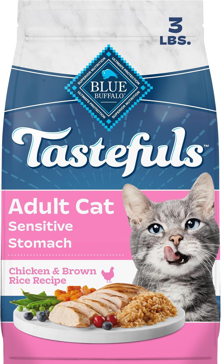 Blue Buffalo « Tastefuls » Estomac Sensible Chat Adulte Poulet