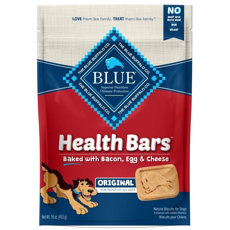 Blue Buffalo Barres de Santé Gâteries de Bacon, Oeuf & Fromage pour Chiens