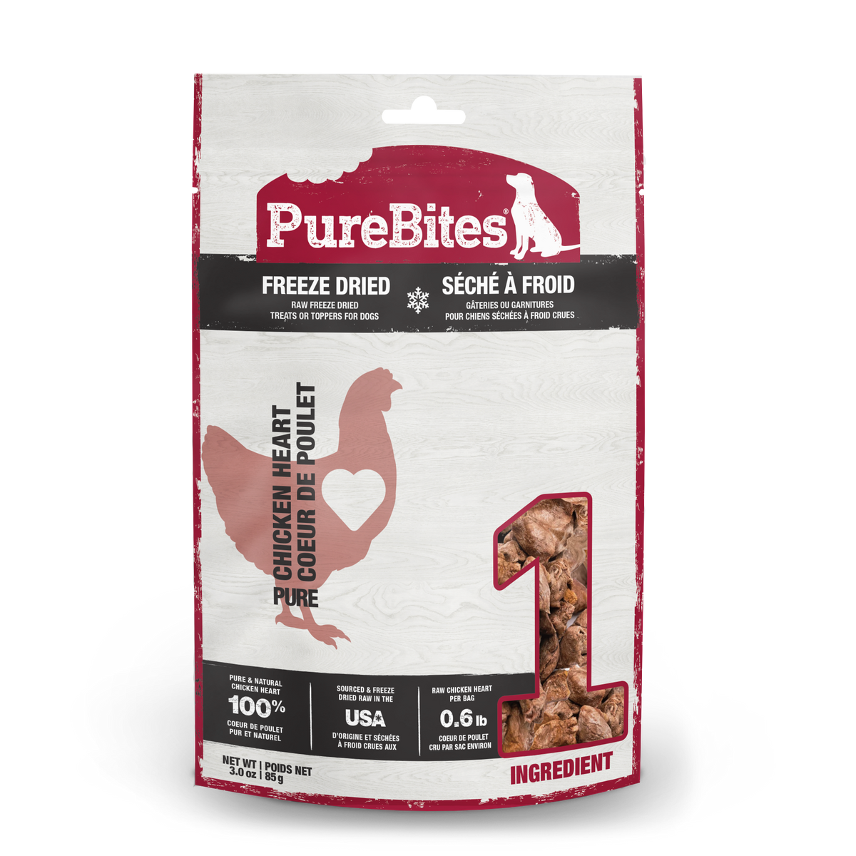 PureBites chien coeur poulet