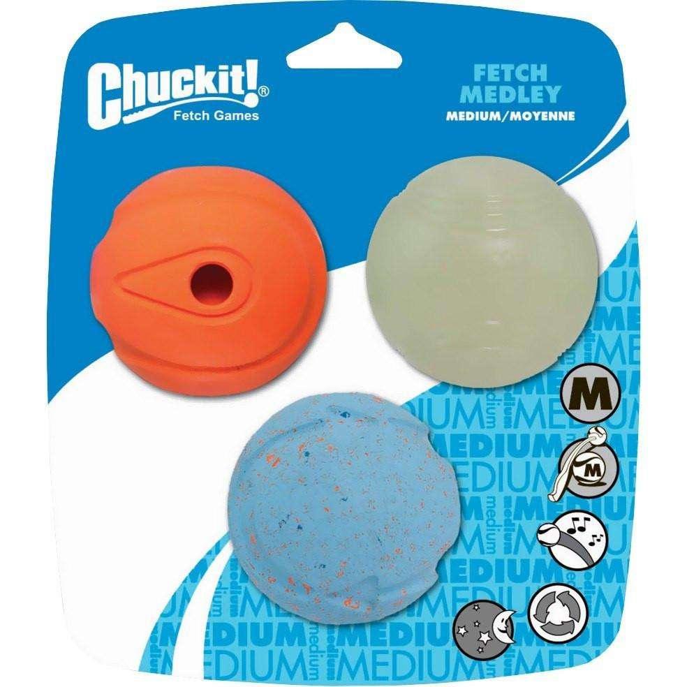 Chuckit! « Fetch Medley » Jouets Assortis Compatible avec Lance-Balles pour chien