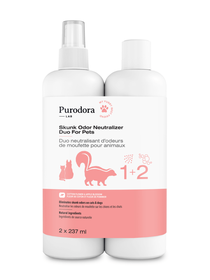 Purodora Lab, Duo Shampoing Et Neutralisant D'odeurs De Moufette Pqt 2x237ml
