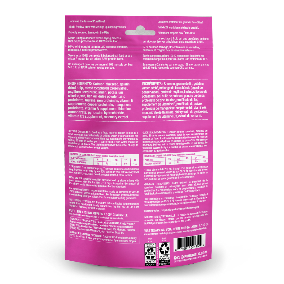 PureBites chat repas saumon topper