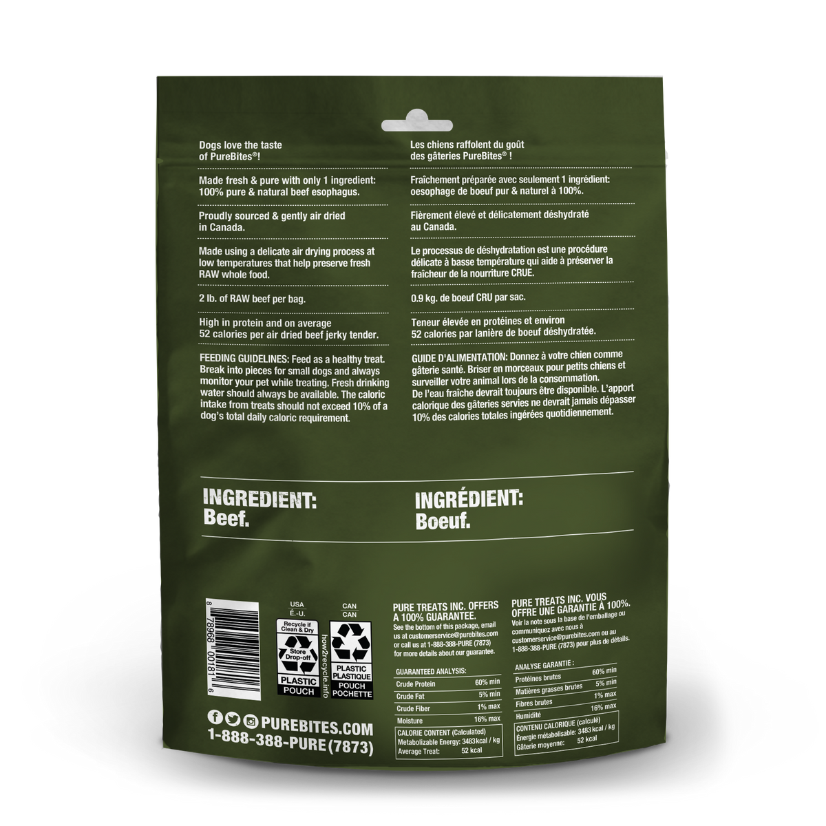 PureBites chien jerky de boeuf