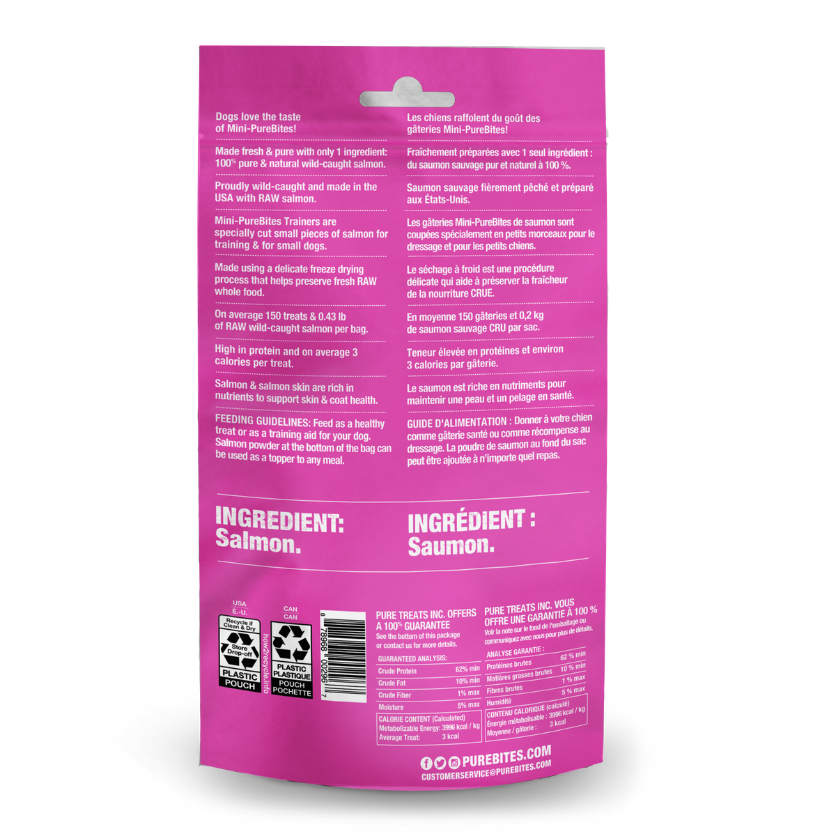 PureBites chien mini trainer saumon