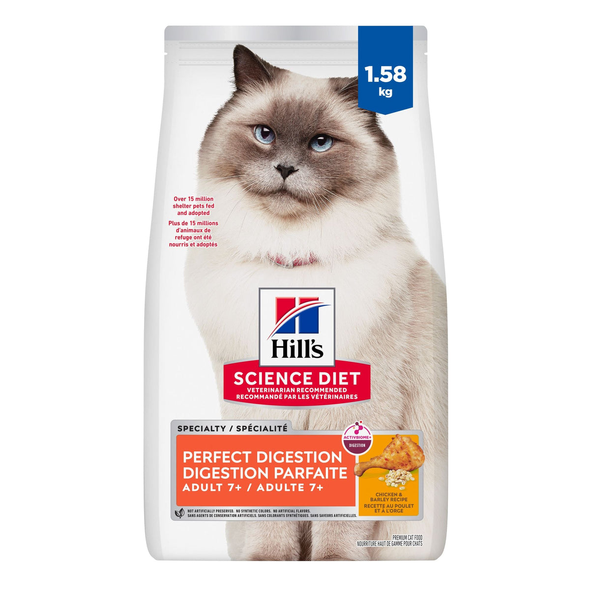 Hill's Science Diet Sénior 7+ Santé Digestive Chat Poulet Orge & Avoine