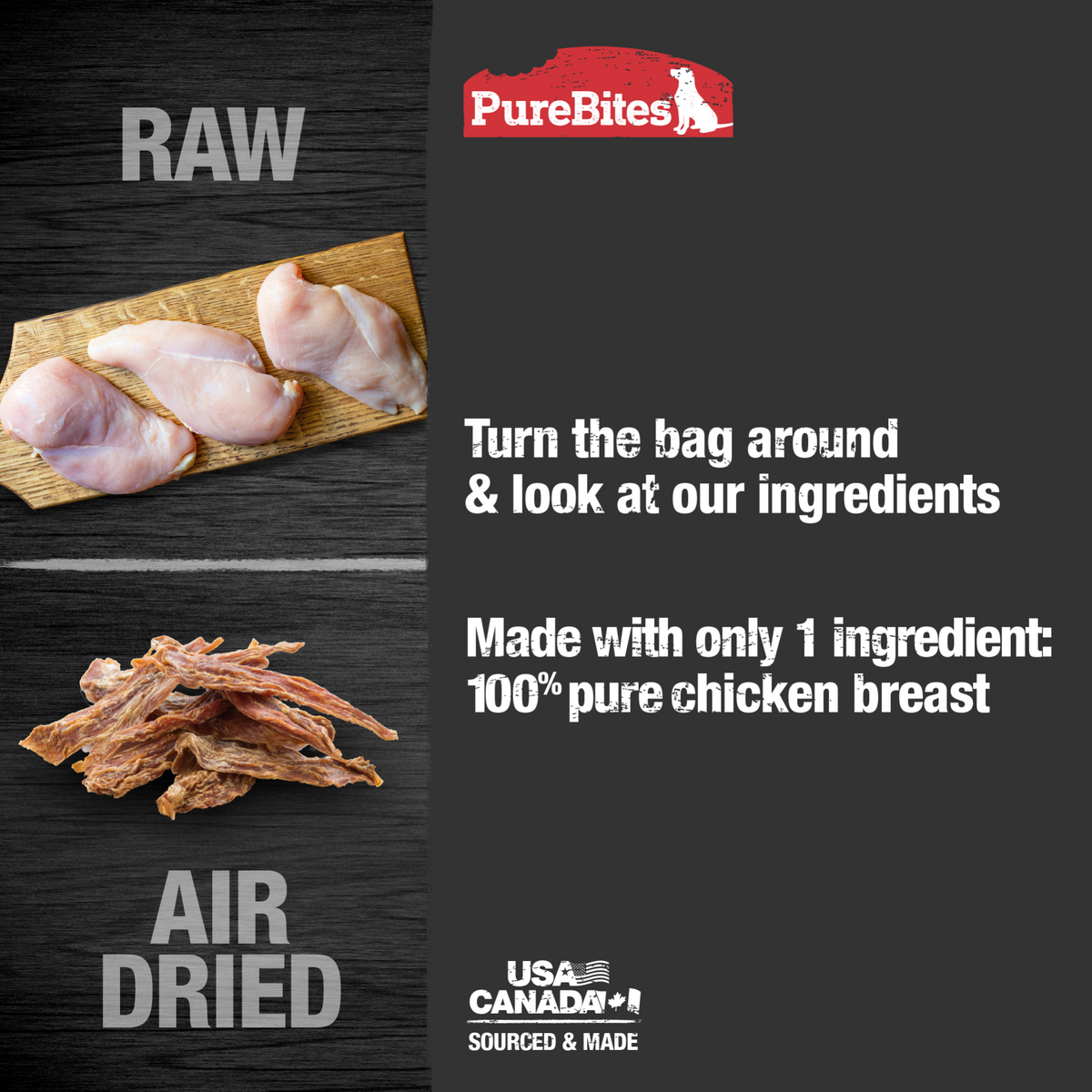 PureBites chien jerky de poulet