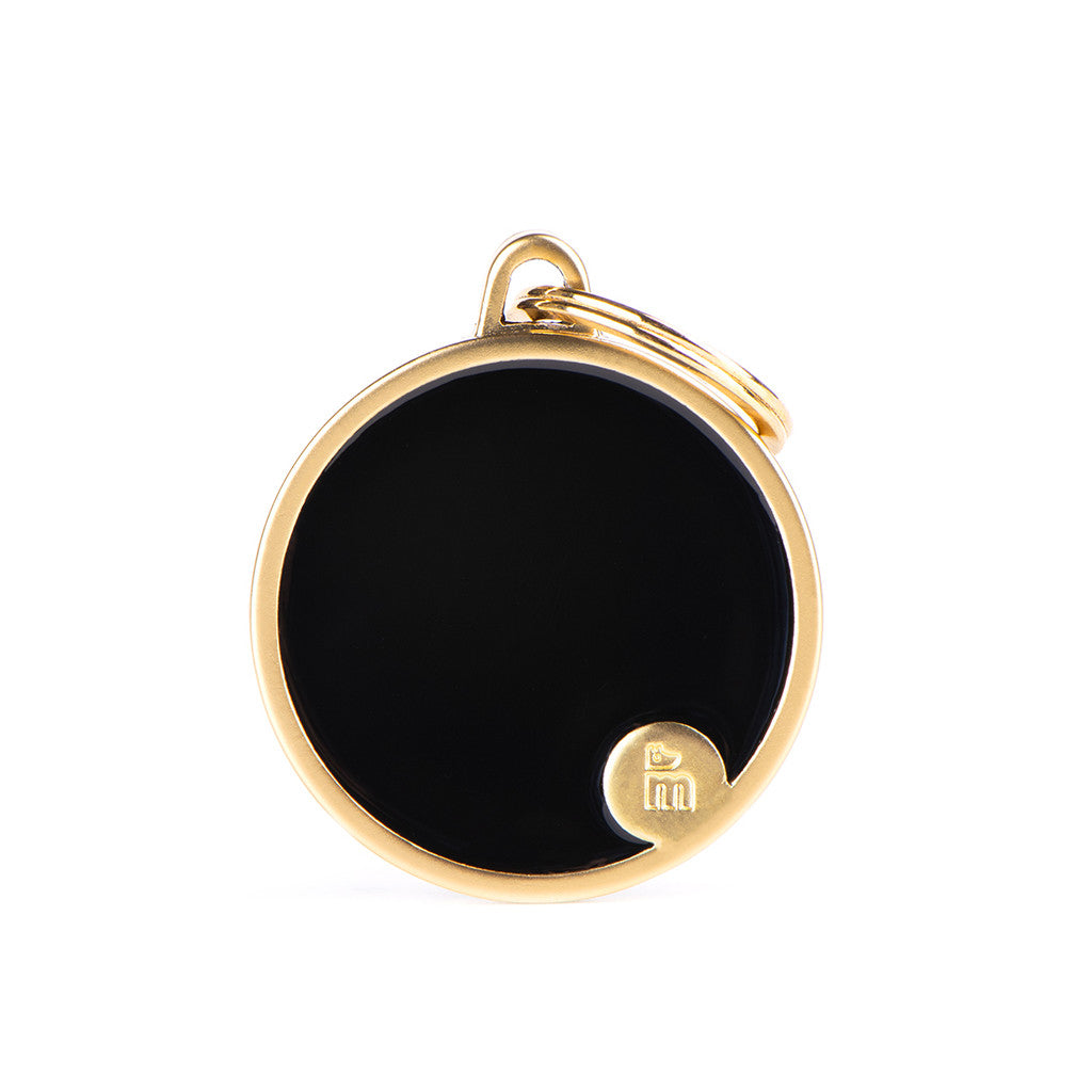 MyFamily Médaille Cercle Artisanal Or Satiné - Grand Noir