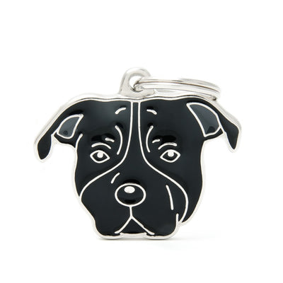 MyFamily Médaille Amstaff noir pour chien