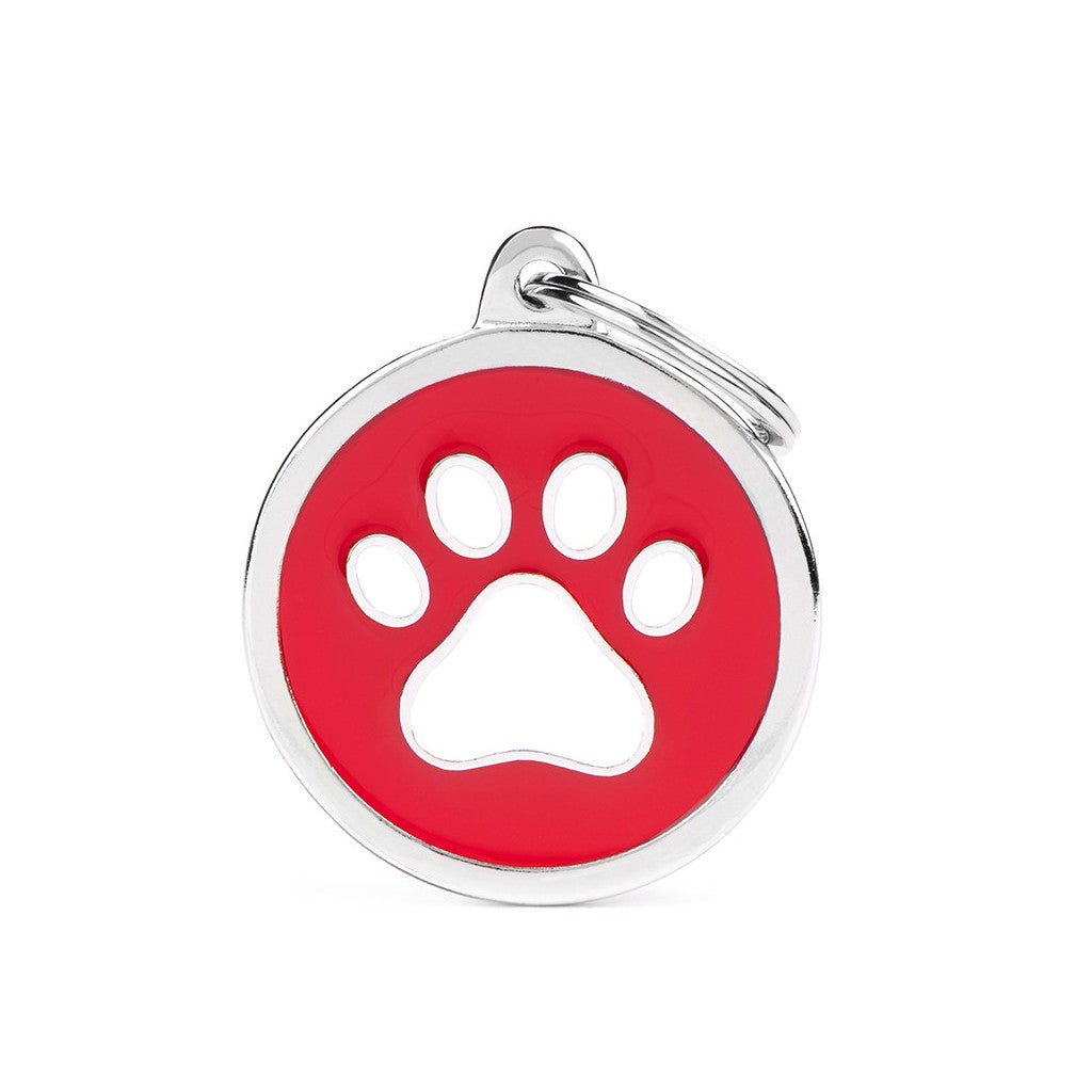 MyFamily Médaille Cercle Patte Charms - Rouge