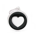 MyFamily Médaille Cercle Coeur Classique - Grand Noir