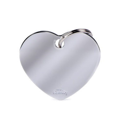 MyFamily Médaille Coeur Chrome pour chien et chat