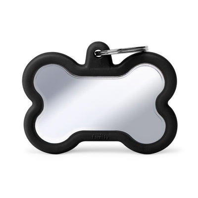 MyFamily Médaille Os Hushtag Chrome pour chien