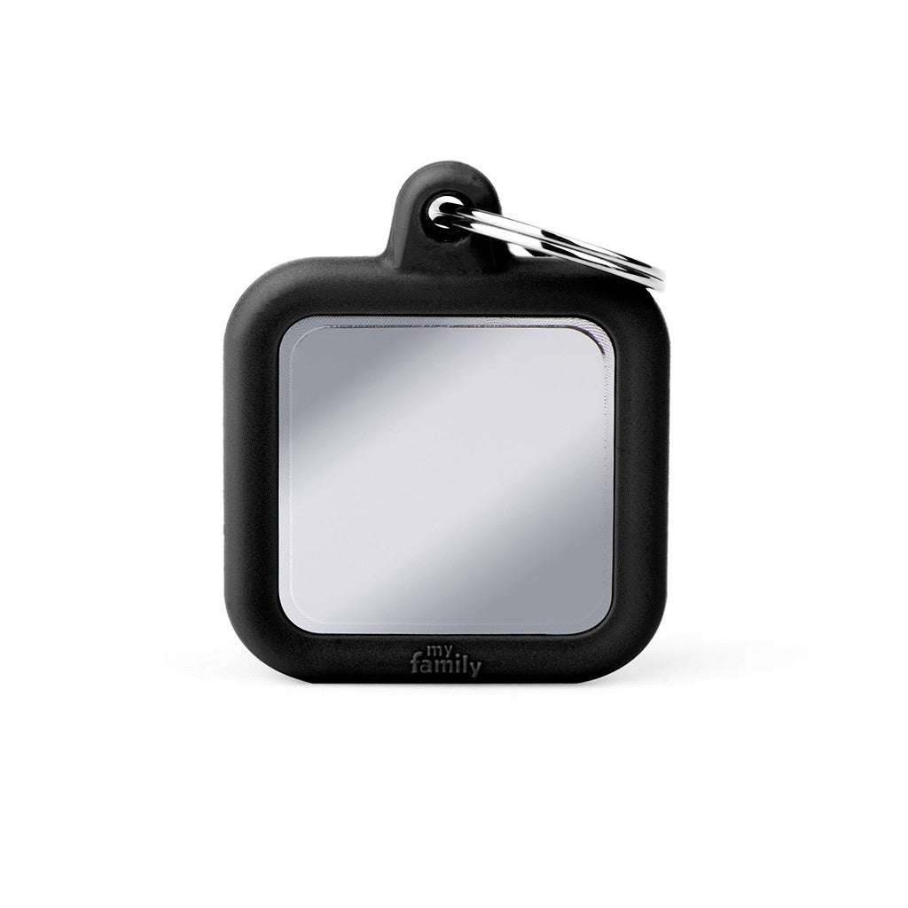 MyFamily Médaille Carré Hushtag Chrome - Noir