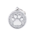 MyFamily Médaille Cercle Patte Pailleté Satiné - Gris