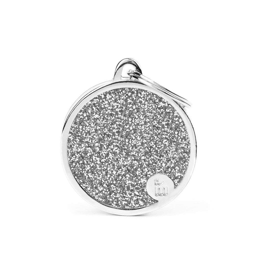MyFamily Médaille Cercle Pailleté - Grand Gris