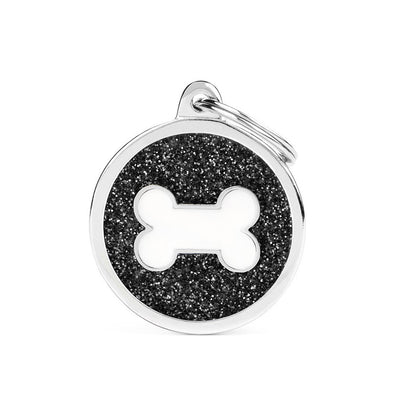 MyFamily Médaille Cercle Os Pailleté pour chien