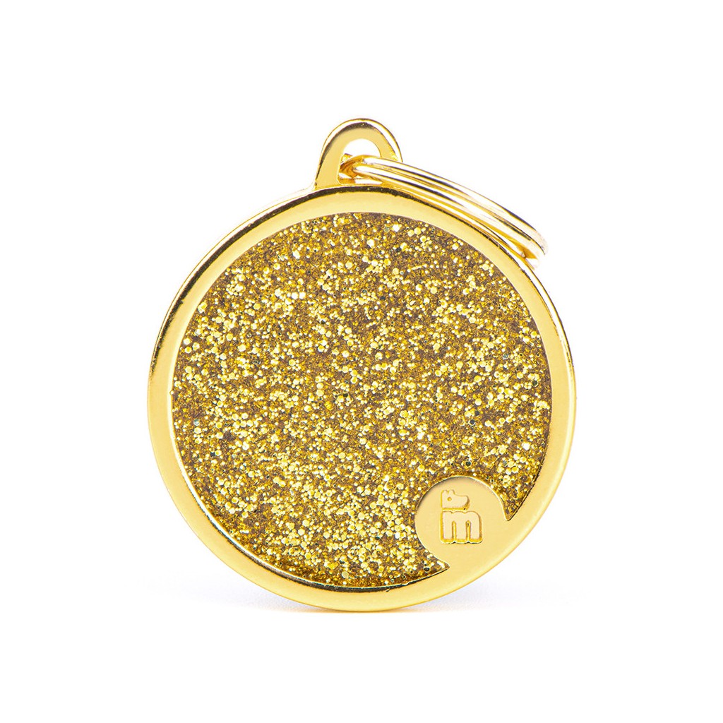 MyFamily Médaille Os Pailleté Or - Grand GL04BIGOLDN