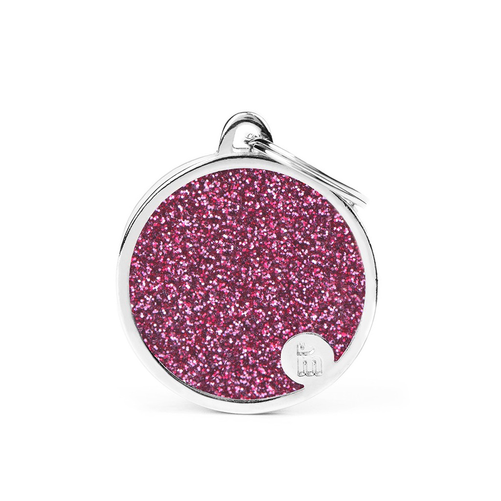 MyFamily Médaille Cercle Pailleté - Grand Rose