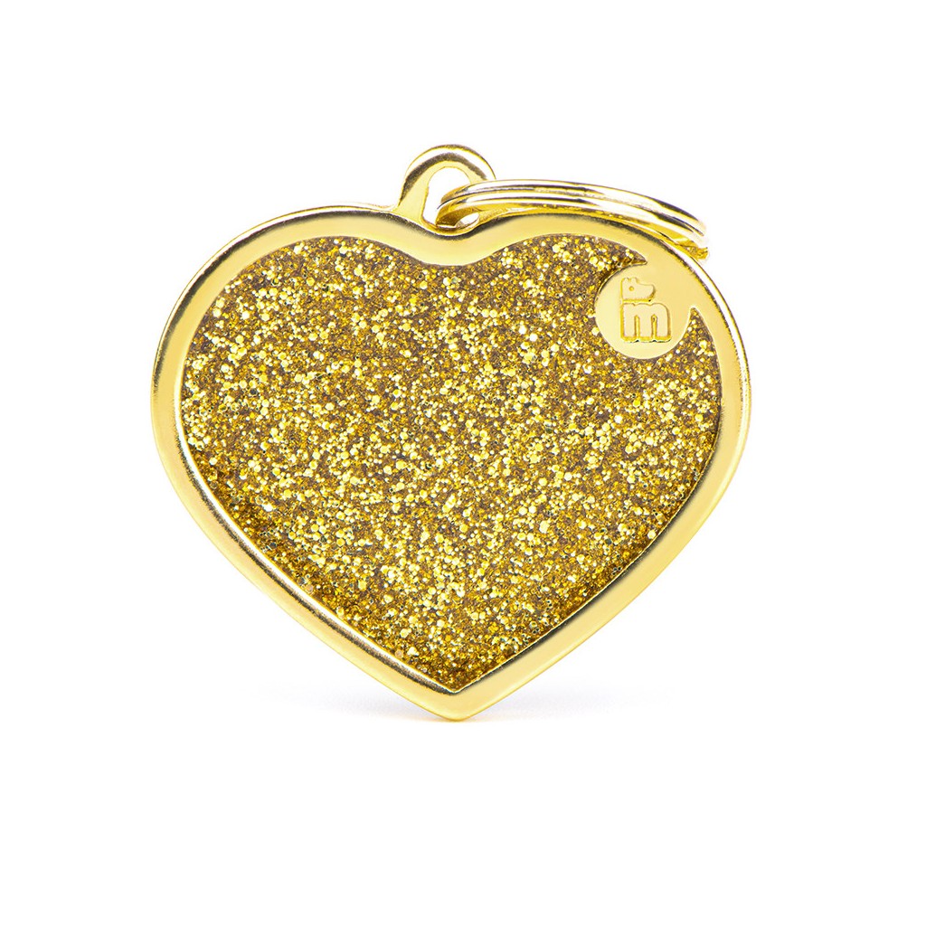 MyFamily Médaille Os Pailleté Or - Grand GL03GOLDN