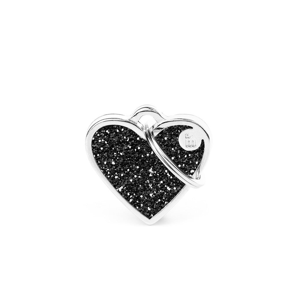 MyFamily Médaille Coeur Pailleté - Petit Noir