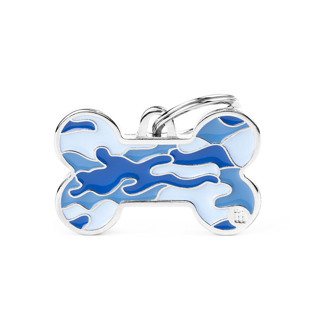 MyFamily Médaille Os Camouflage - Grand Bleu