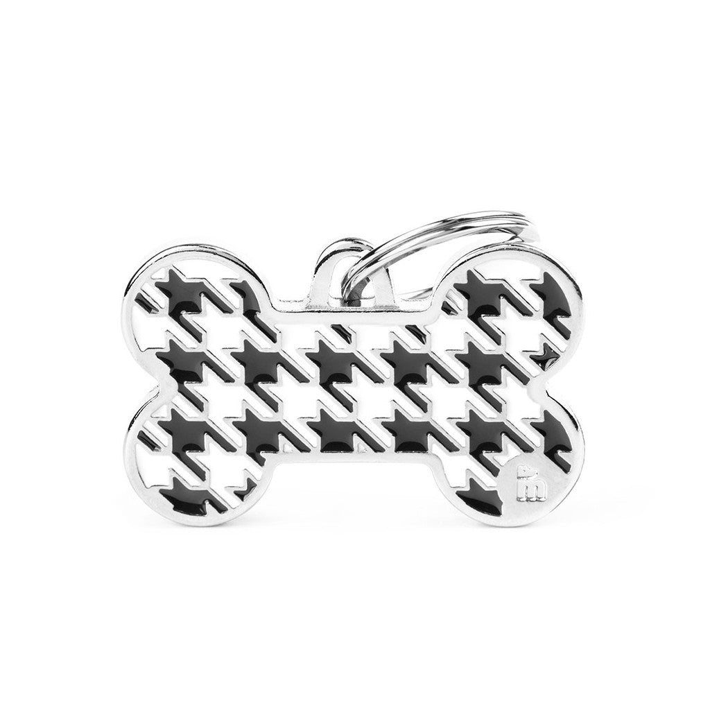 MyFamily Médaille Os Houndstooth - Grand Noir